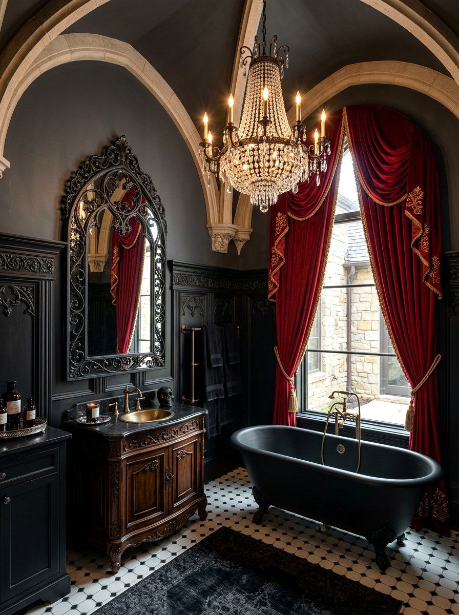 Gothic Bathroom - 30 moody bathroom ideas
