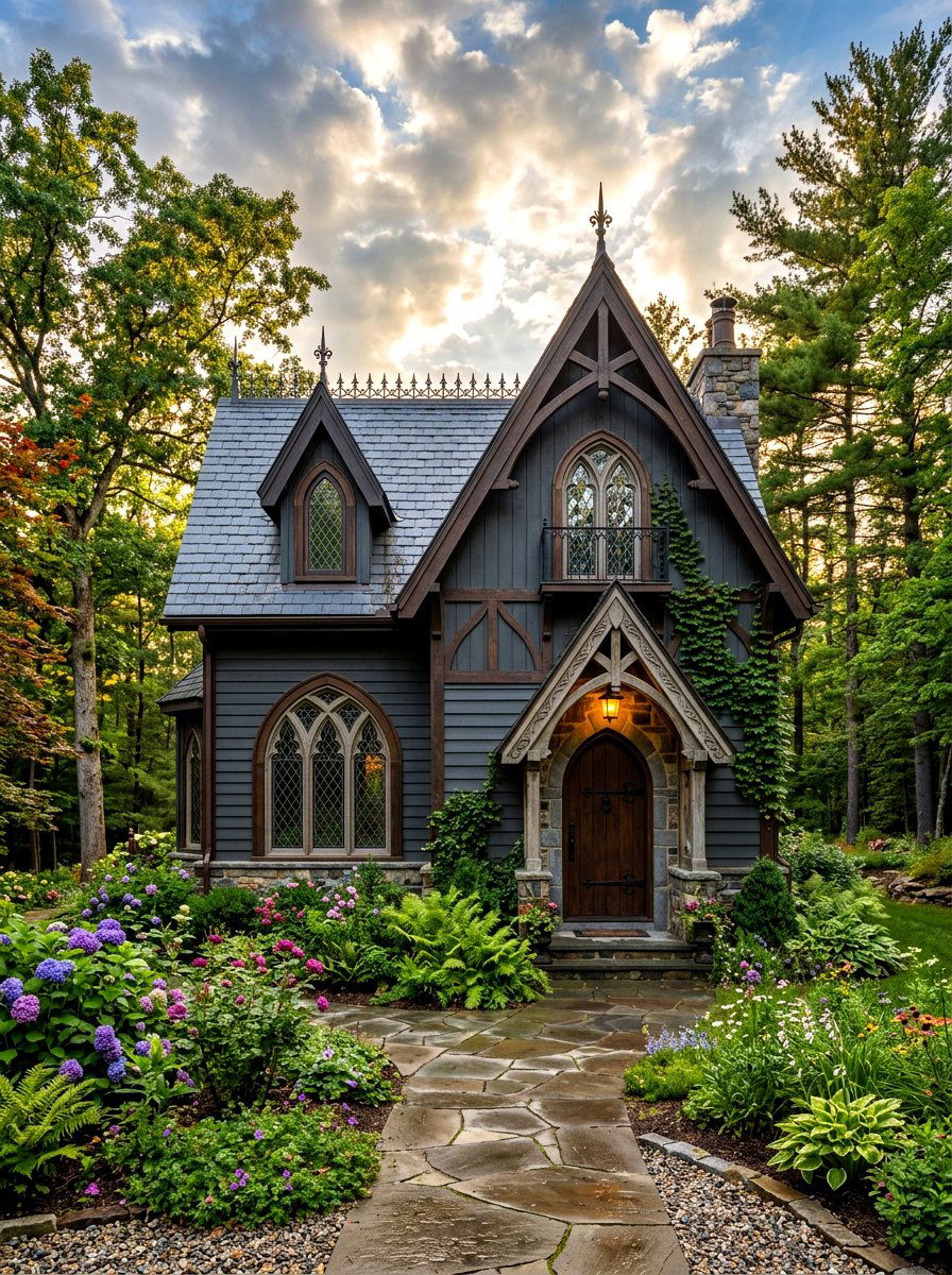 Gothic Cottage Exterior - 30 storybook cottage exterior ideas