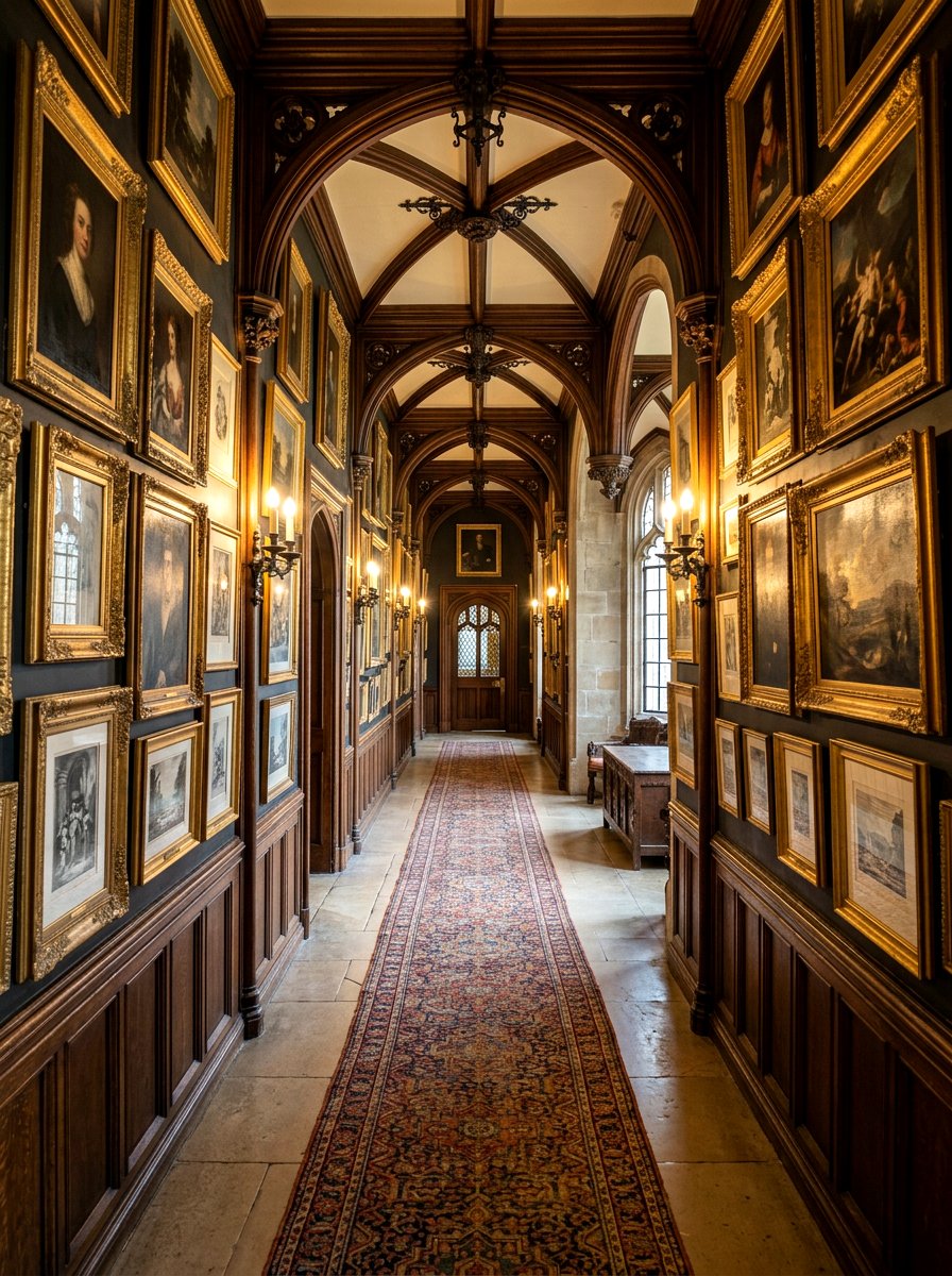 Gothic Hallway Gallery - 30 dark academia room ideas