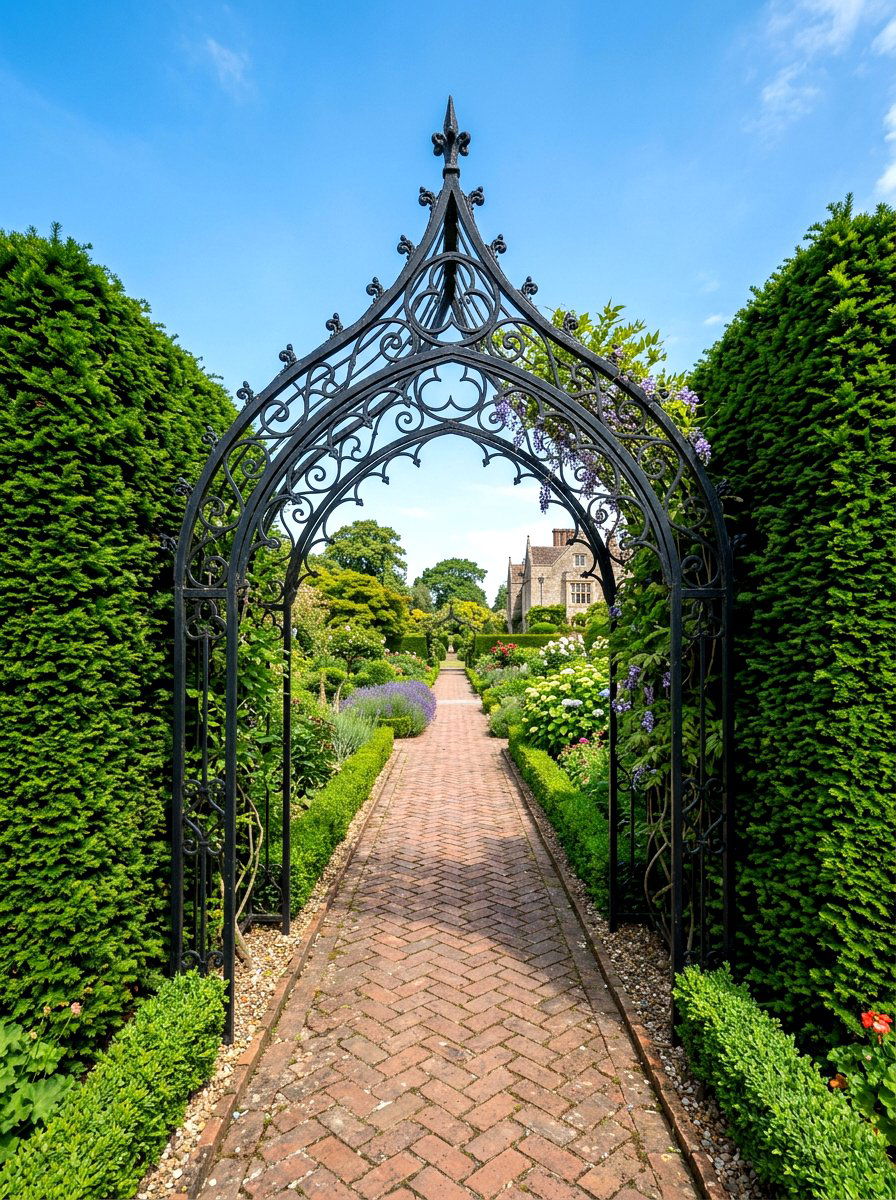 Gothic Point Garden Arbor - 30 arbor garden entrance ideas