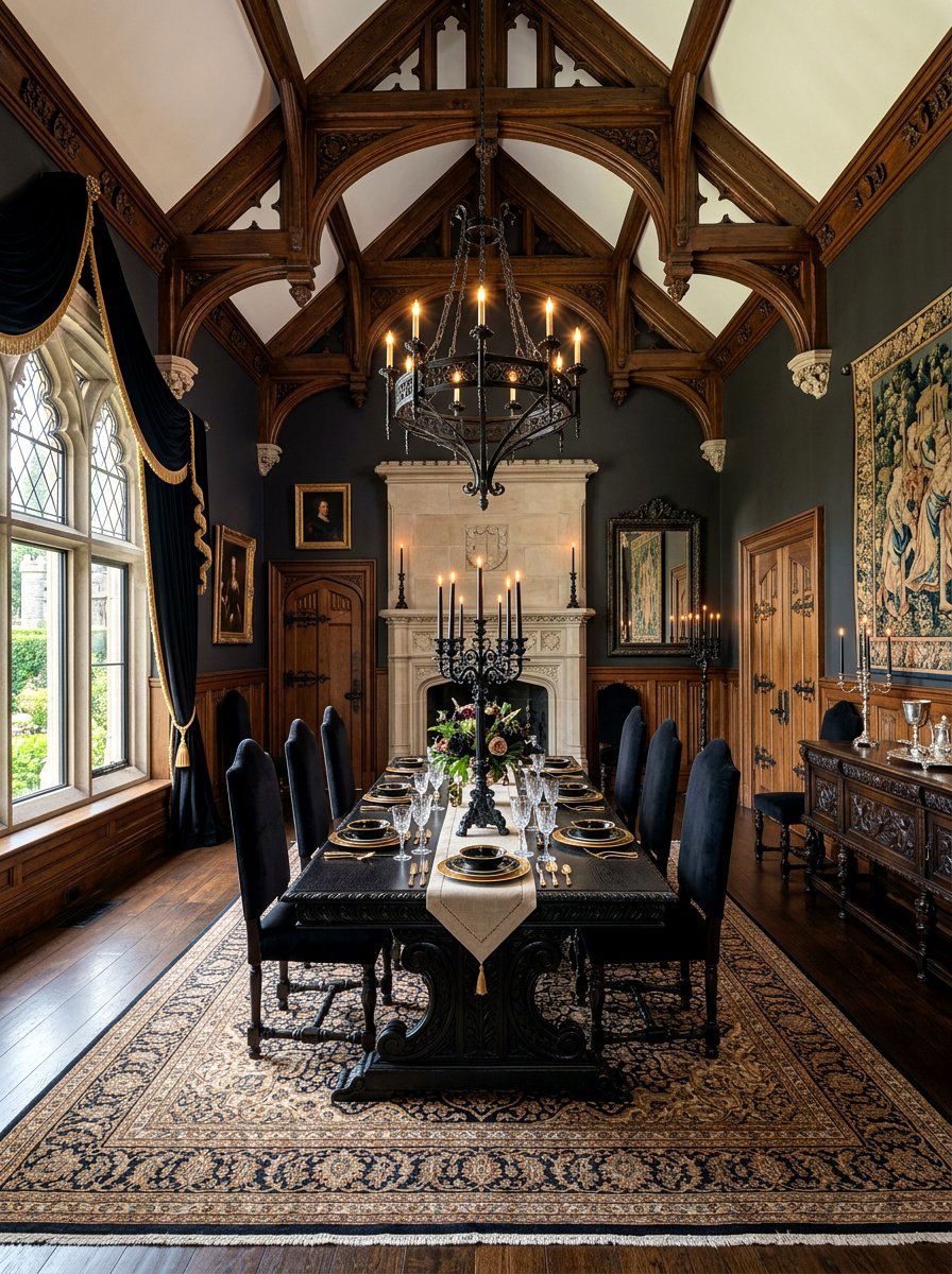 Gothic Revival Dining Room - 30 moody dining room ideas