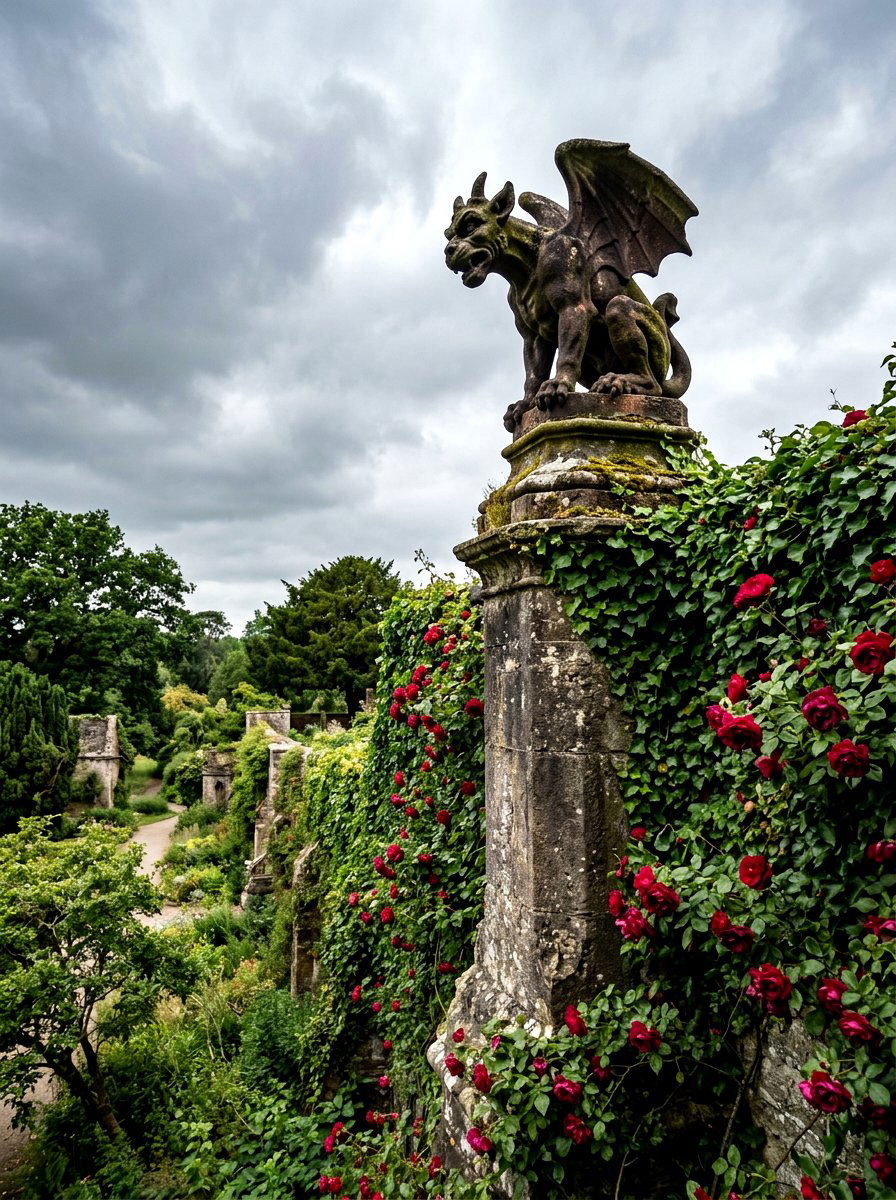 Gothic Stone Gargoyle - 30 garden statue ideas