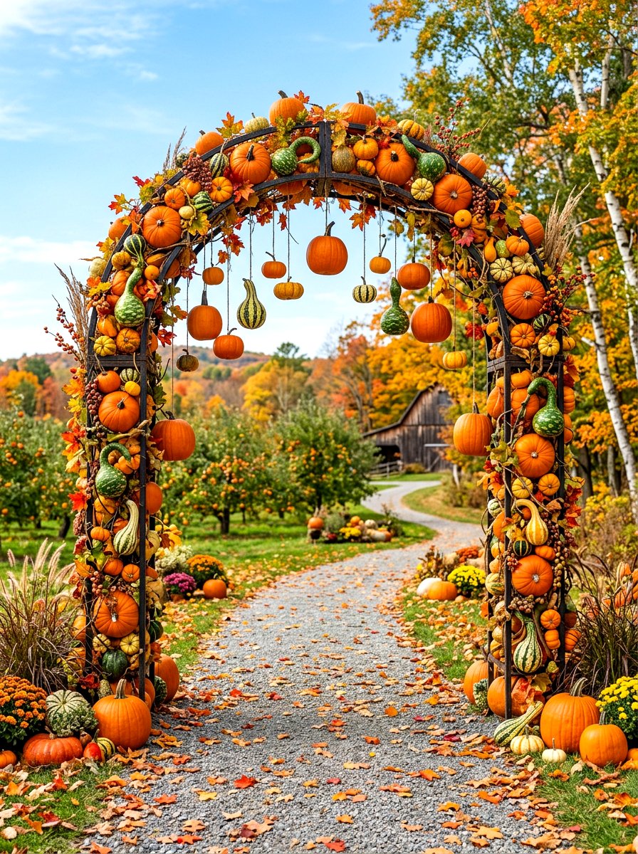 Gourd And Pumpkin Archway - 30 climbing archway ideas
