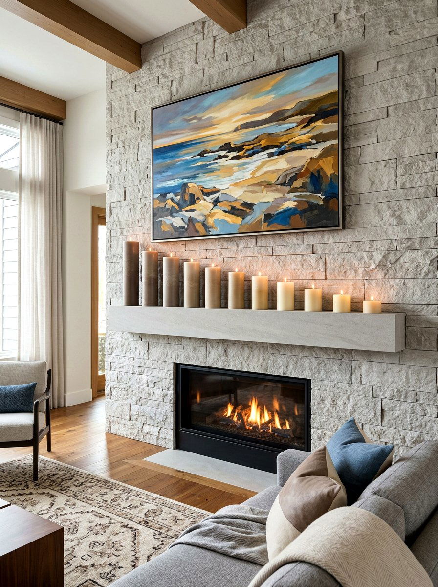 Graduated Pillar Candle - 30 mantel candle styling ideas