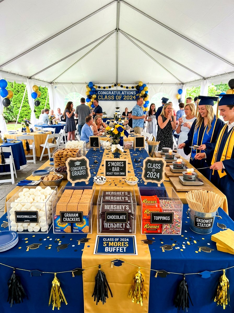 Graduation Smores Buffet - 30 s'mores station ideas