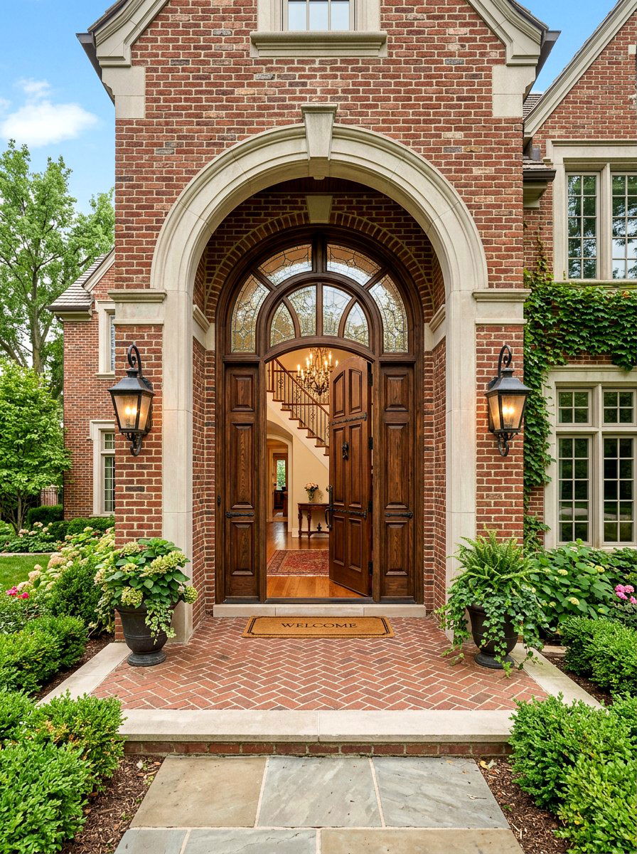 Grand Arched Front Entrance - 30 arched doorway ideas