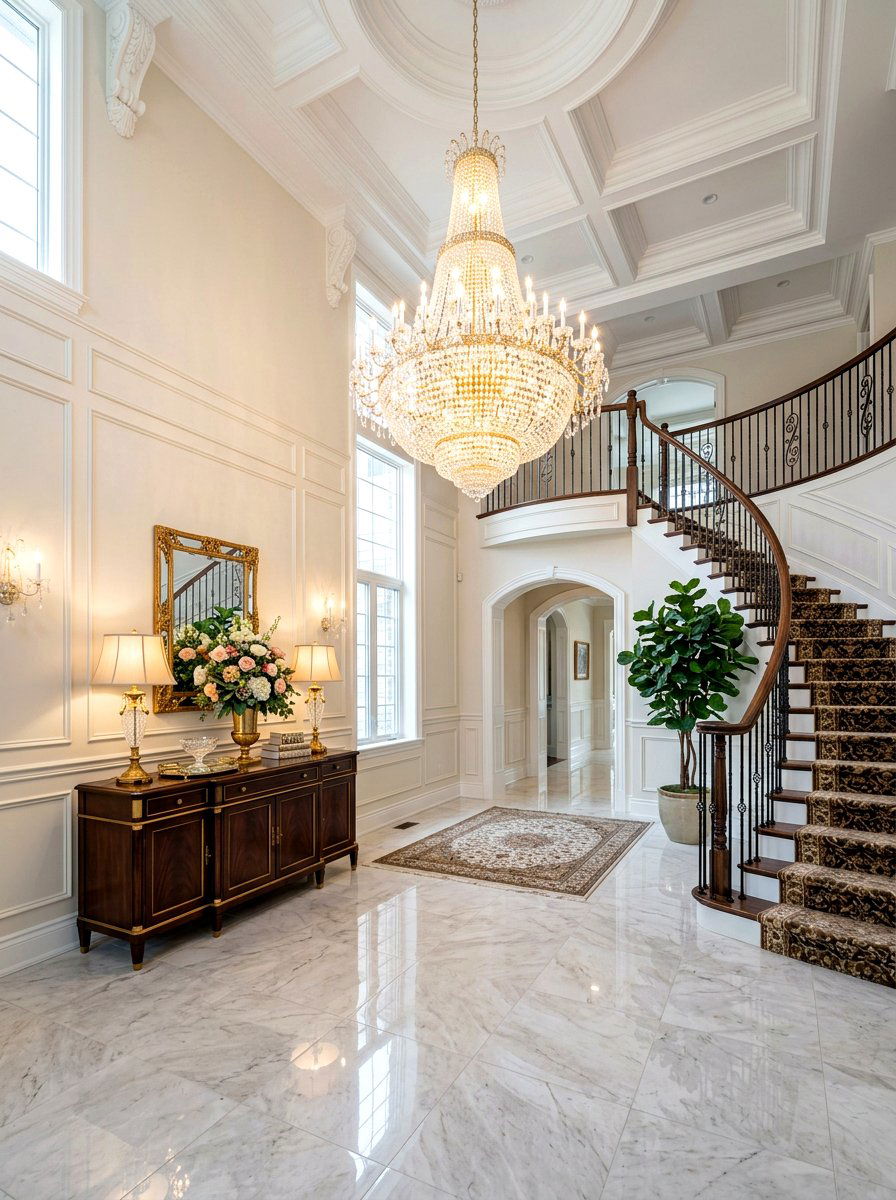 Grand Chandelier - 30 two story foyer ideas