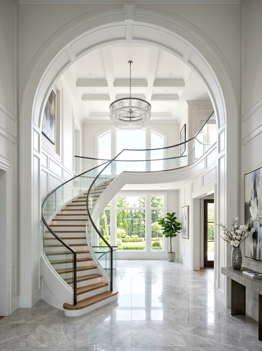 Grand Double Height Arch - 30 arched doorway entry ideas