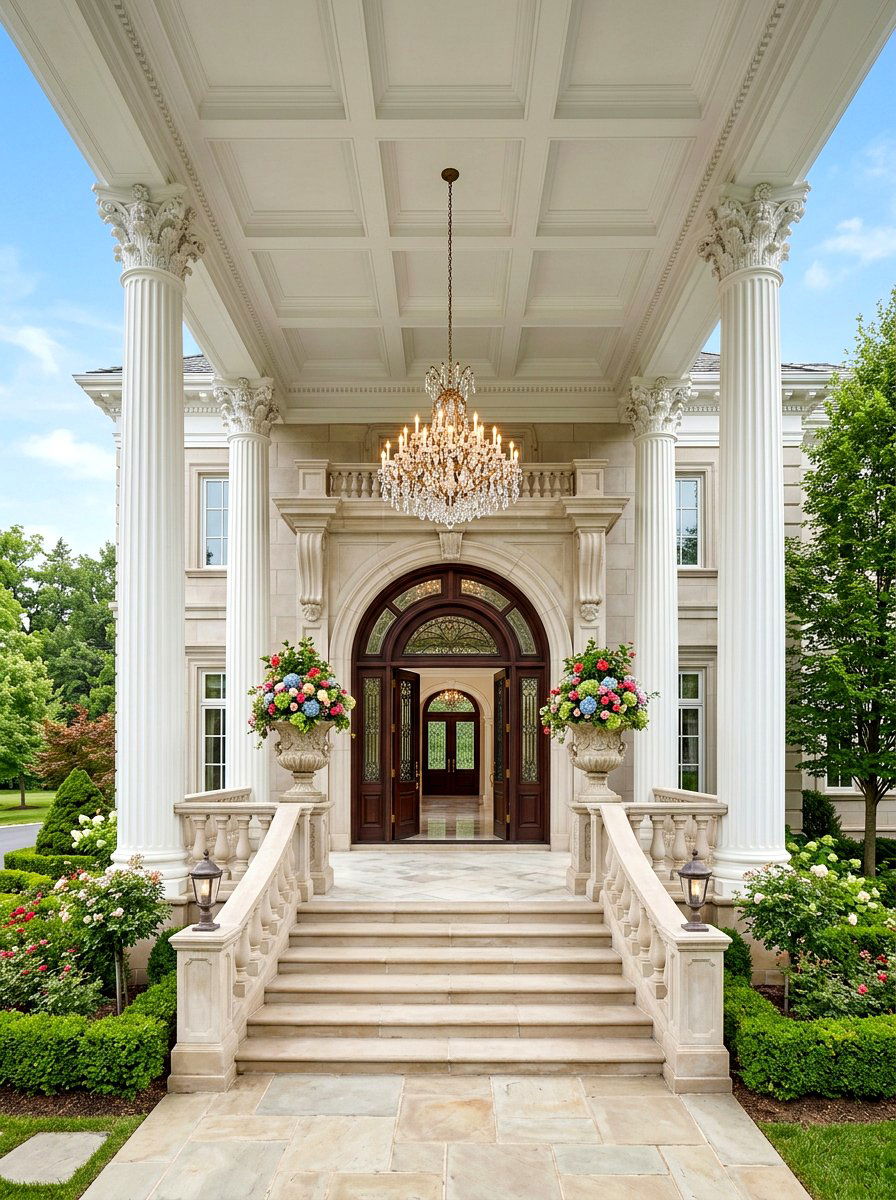 Grand Entrance Covered Porch - 30 covered front porch ideas