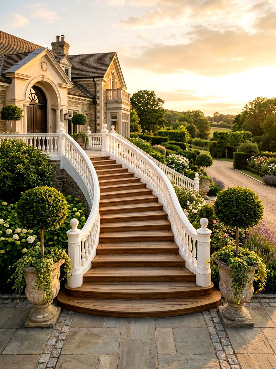 Grand Entrance Deck Stairs - 30 deck stair ideas