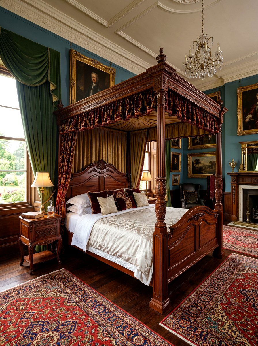 Grand Manor Mahogany Poster Bed - 30 four poster bed ideas