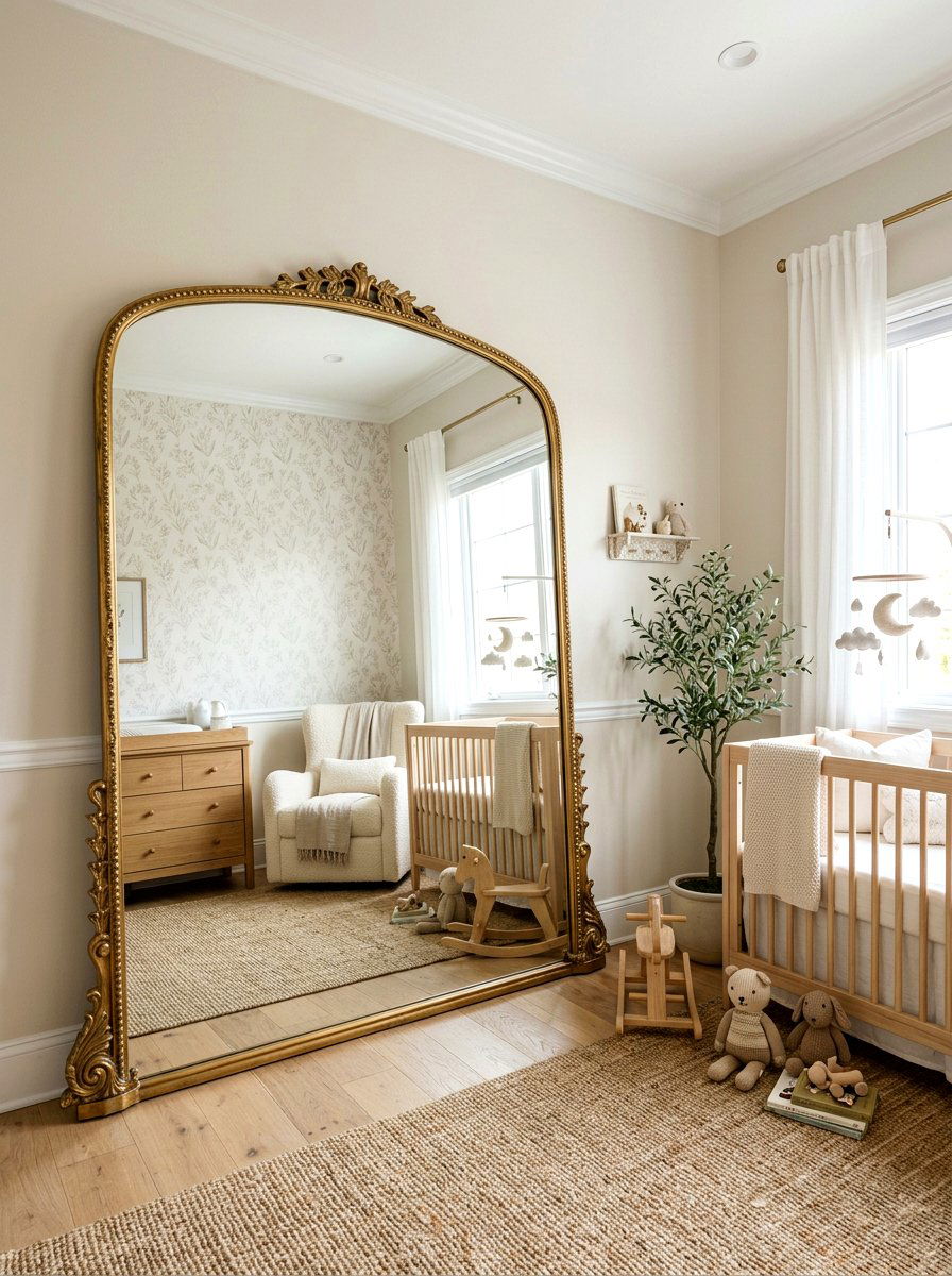 Grand Mirror Nursery - 30 quiet luxury nursery ideas
