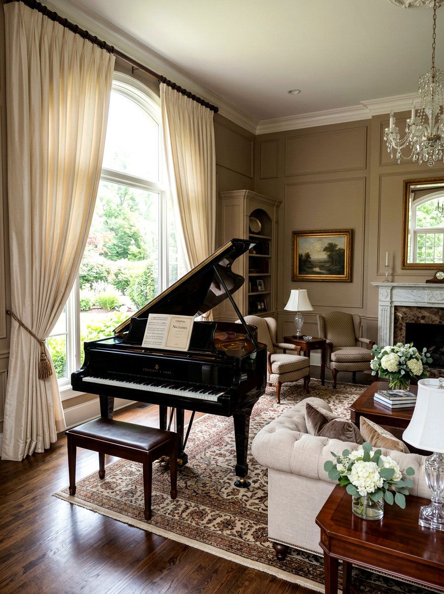 Grand Piano Living Room - 30 classic traditional living room ideas