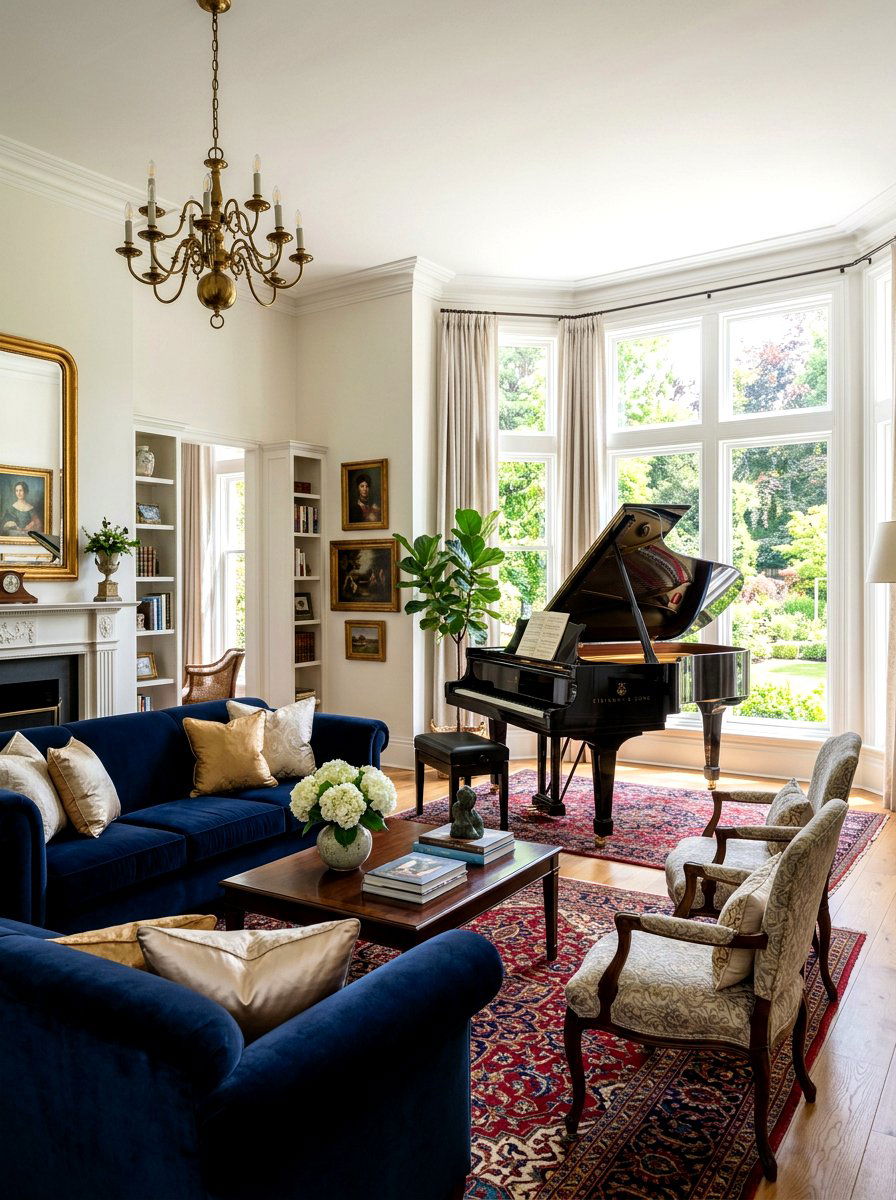 Grand Piano - 30 old money living room ideas