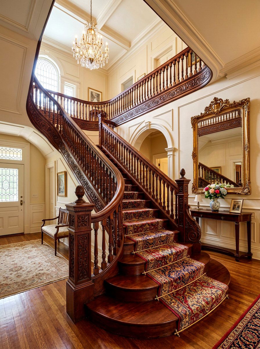 Grand Staircase Entry - 30 heritage home decor ideas