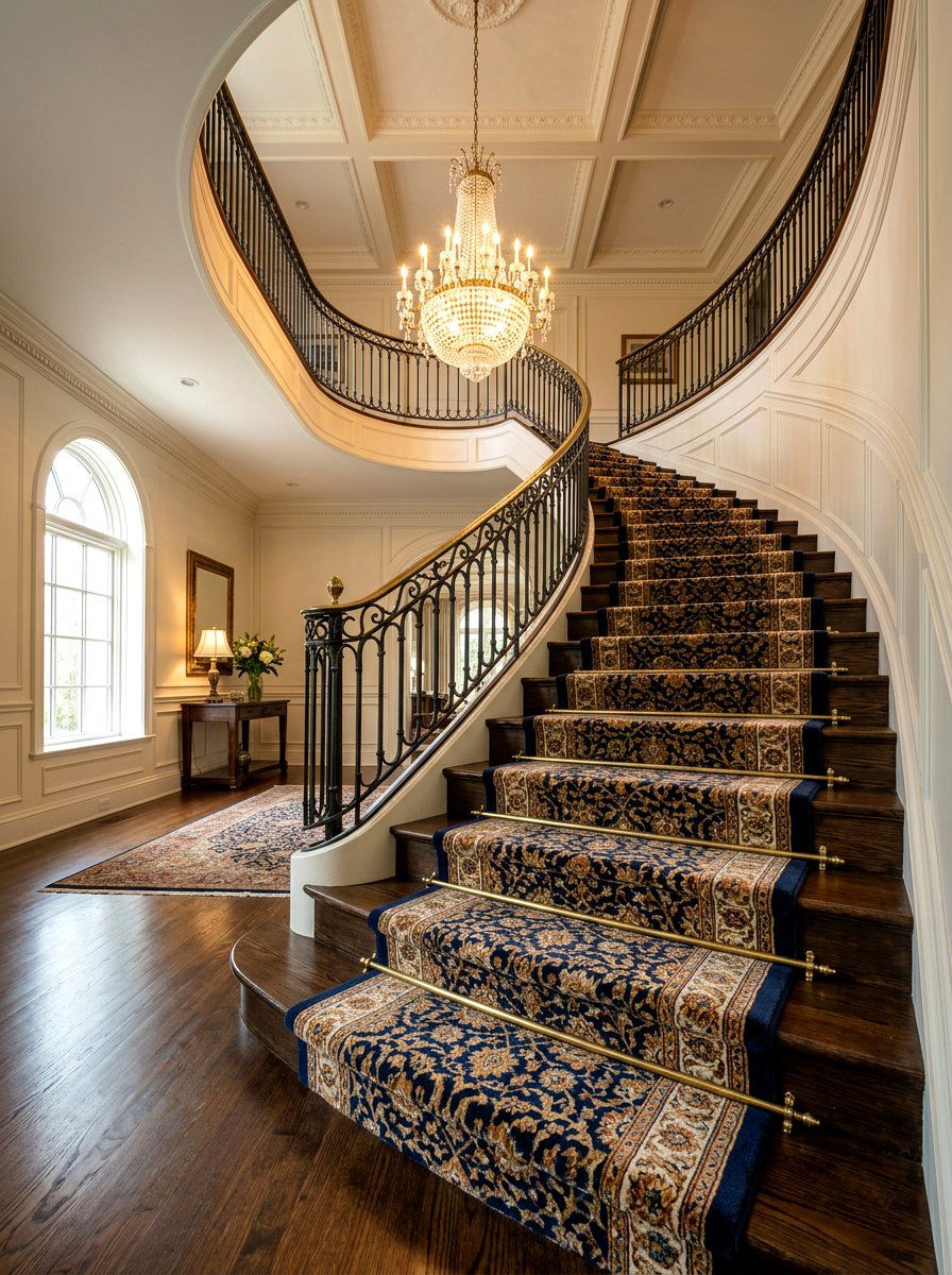 Grand Staircase Runner - 30 old money foyer ideas