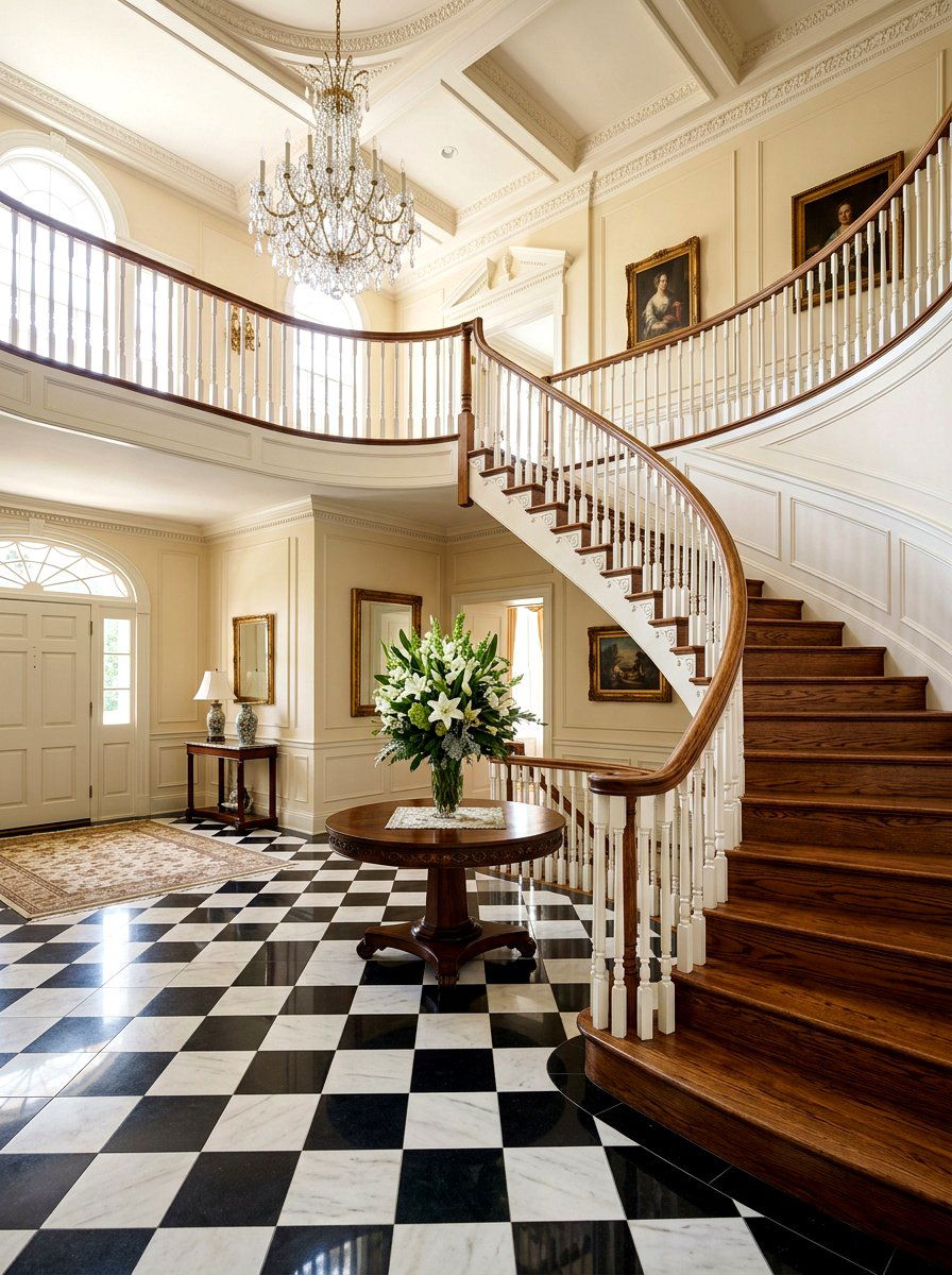 Grand foyer staircase - 30 entryway ideas
