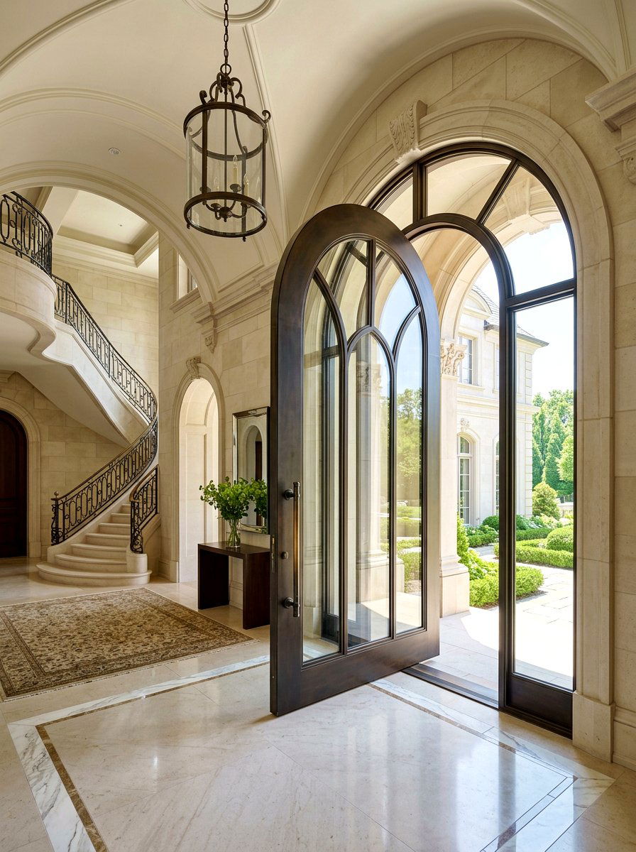 Grand oversized arched front door - 30 arched front door ideas