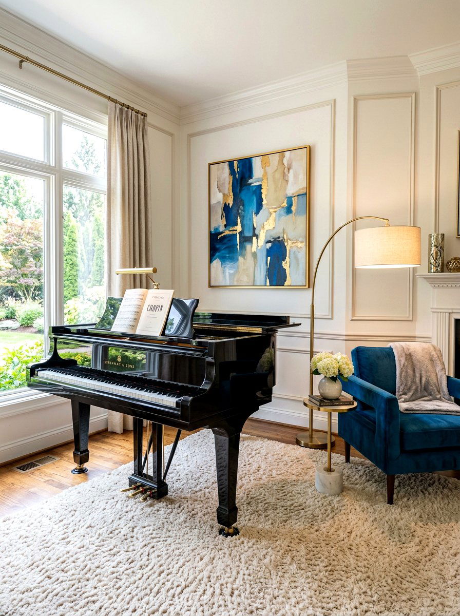 Grand piano corner - 30 piano living room ideas