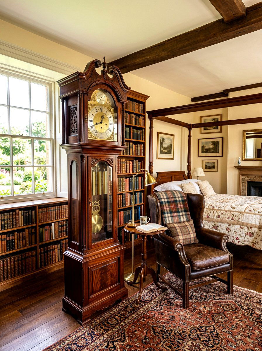Grandfather Clock Bedroom - 30 dark academia bedroom ideas