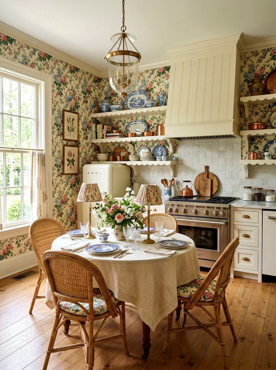 Grandmillennial Kitchen Design - 30 tea party kitchen ideas