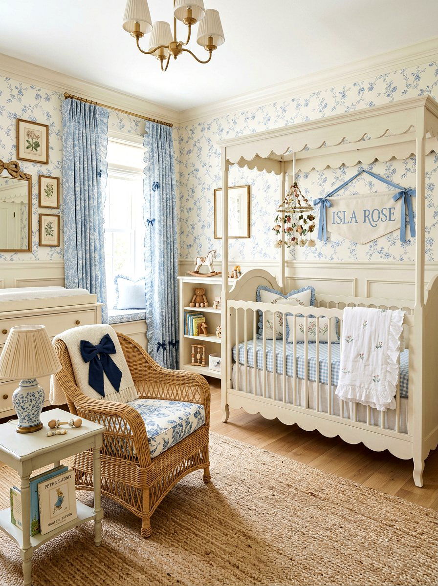 Grandmillennial Nursery Style - 30 vintage nursery ideas