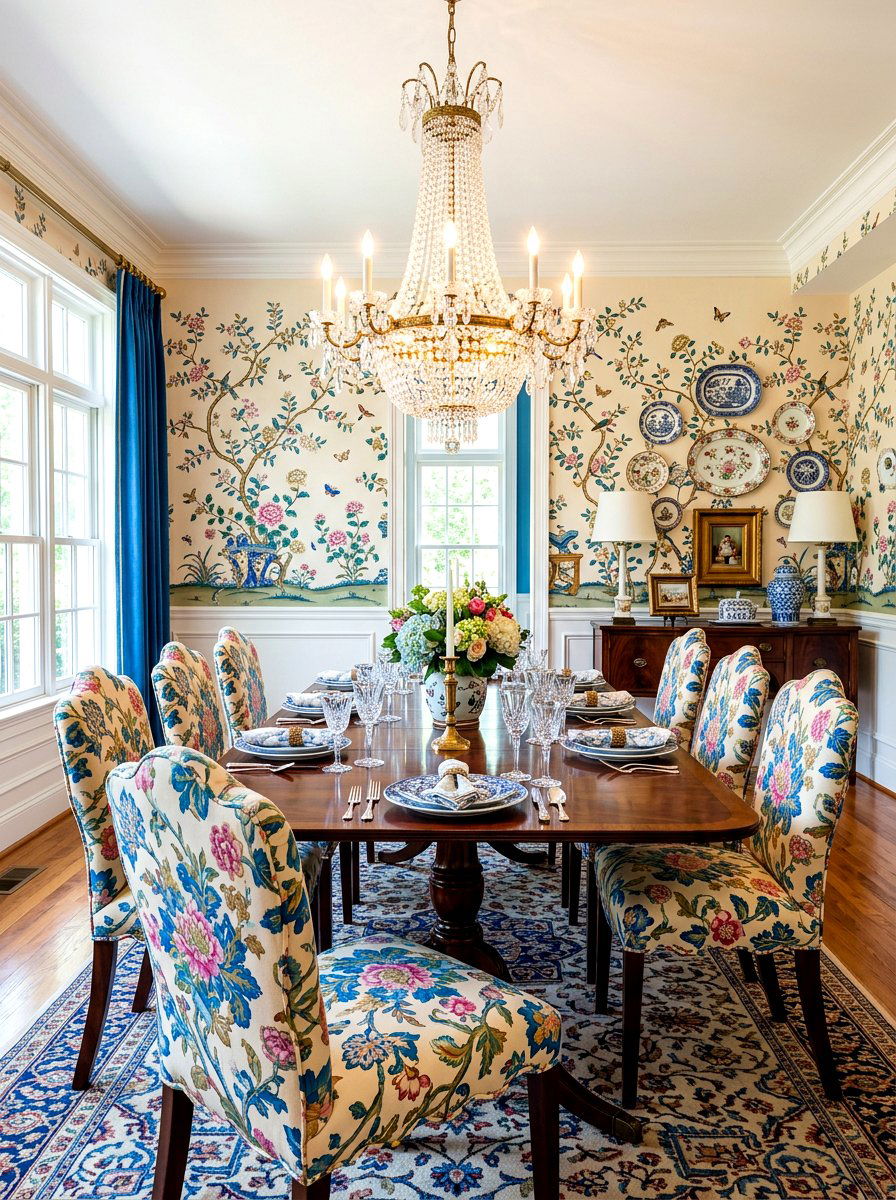 Grandmillennial Scalloped Dining Chair - 30 scalloped dining chairs ideas