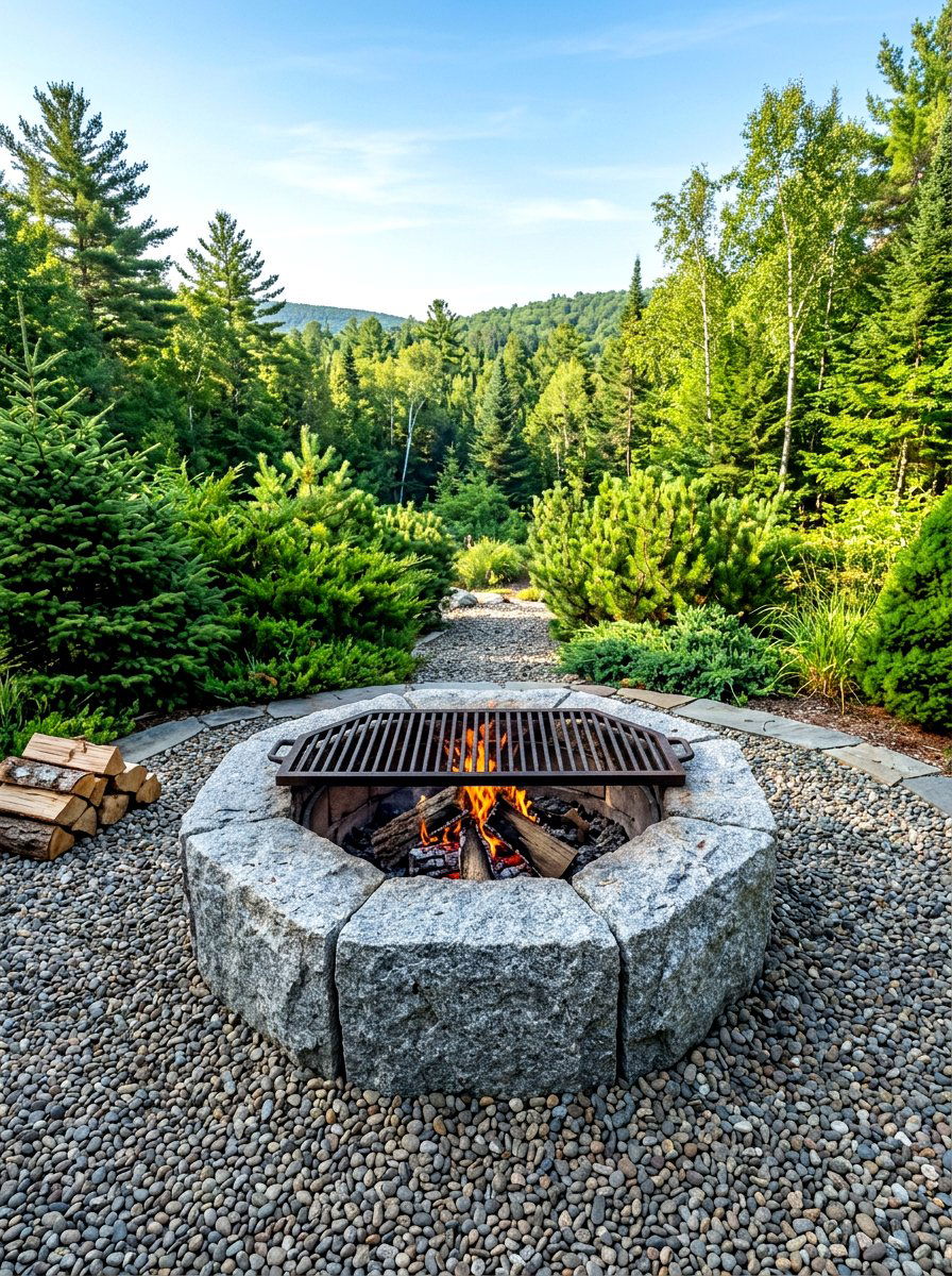 Granite Block Fire Pit - 30 stone fire pit ideas