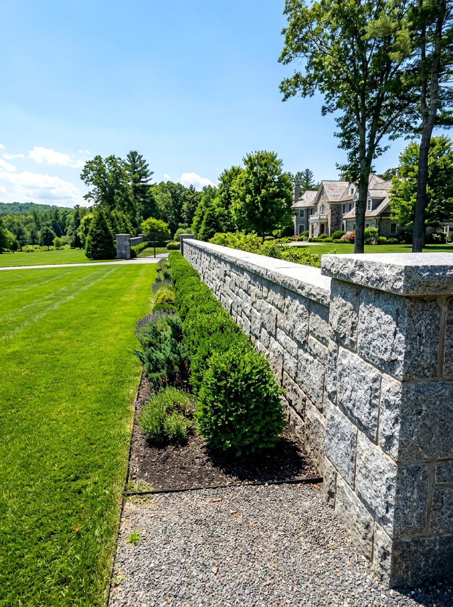 Granite Block Wall - 30 garden retaining wall ideas