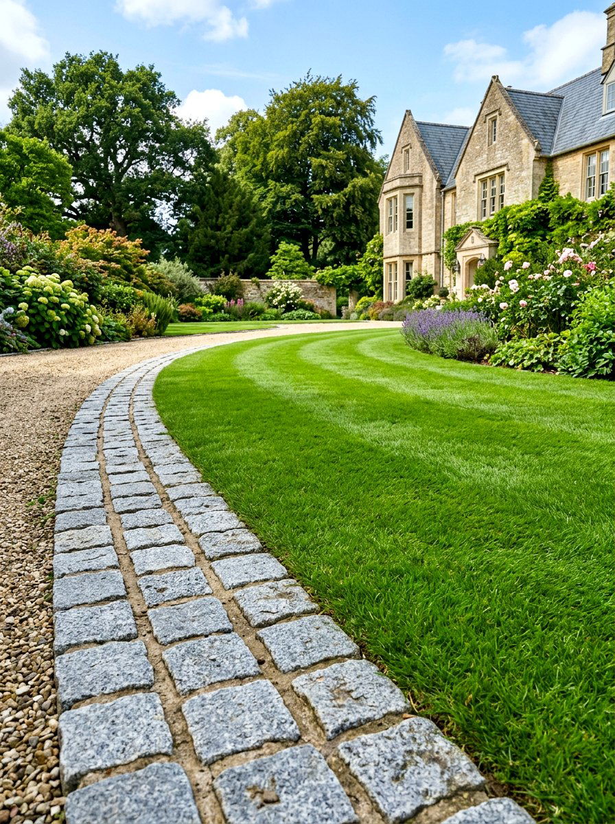 Granite Cobble Border - 30 mow strip ideas