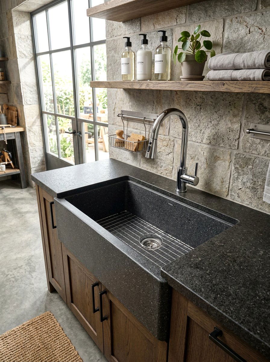 Granite Composite Utility Sink - 30 garage sink station ideas