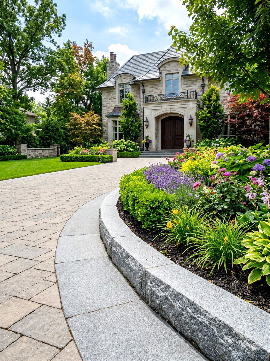 Granite Curb Border - 30 flower bed edging ideas