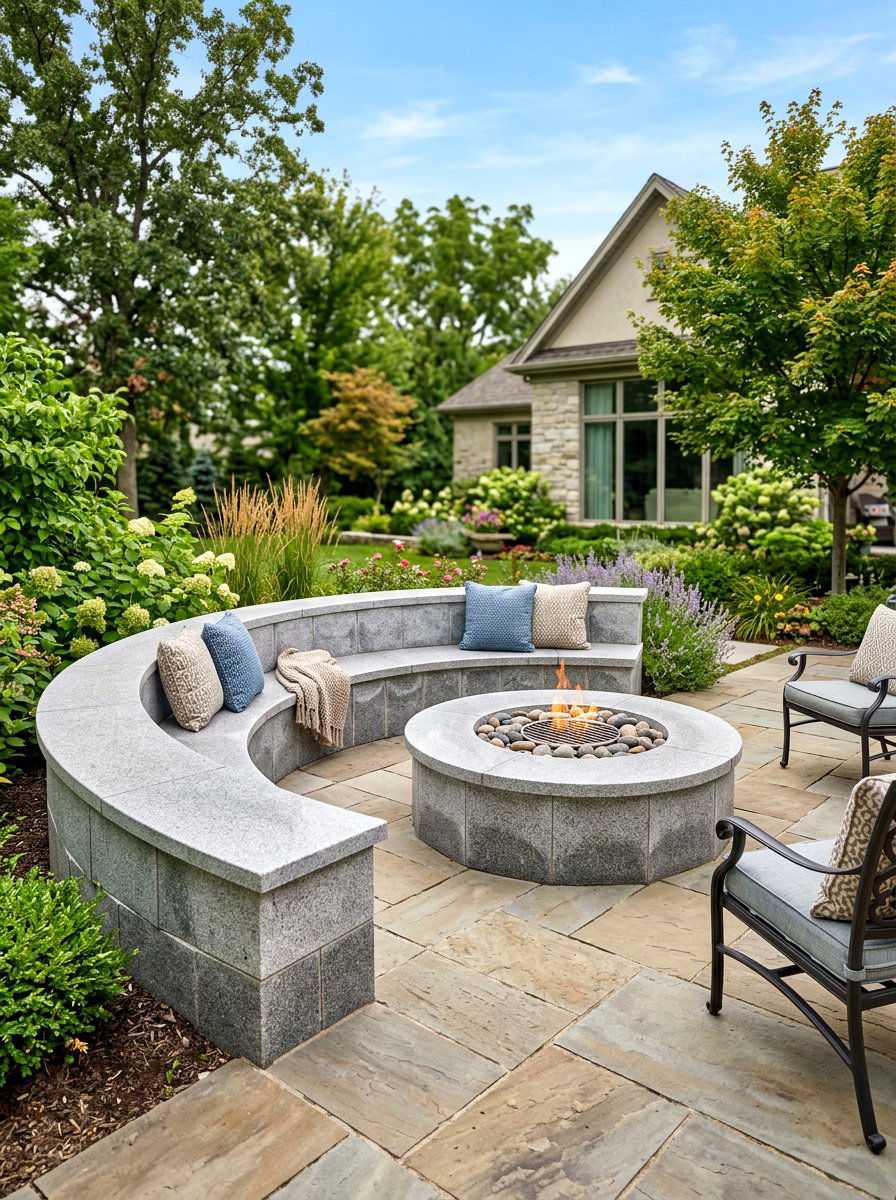 30 Seat Wall Fire Pit Ideas for Cozy Nights Outside All Year Long