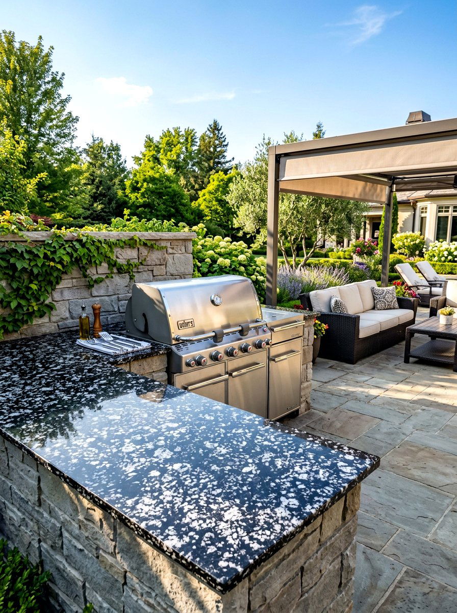Granite Grill Countertop - 30 outdoor countertop ideas