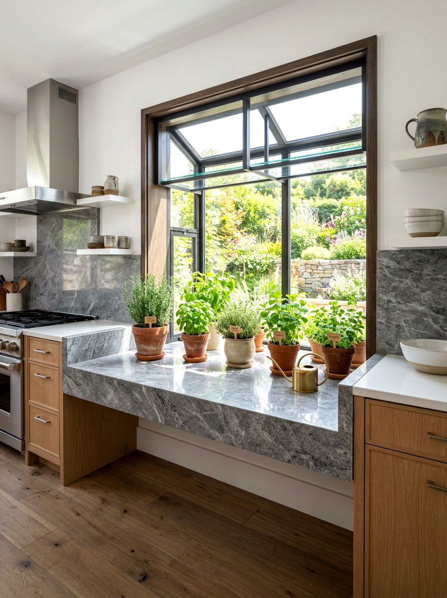 Granite Ledge Garden Window - 30 greenhouse window kitchen ideas