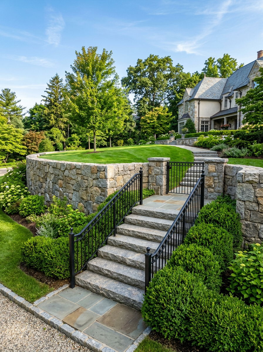 Granite Retaining Wall - 30 stone retaining wall ideas