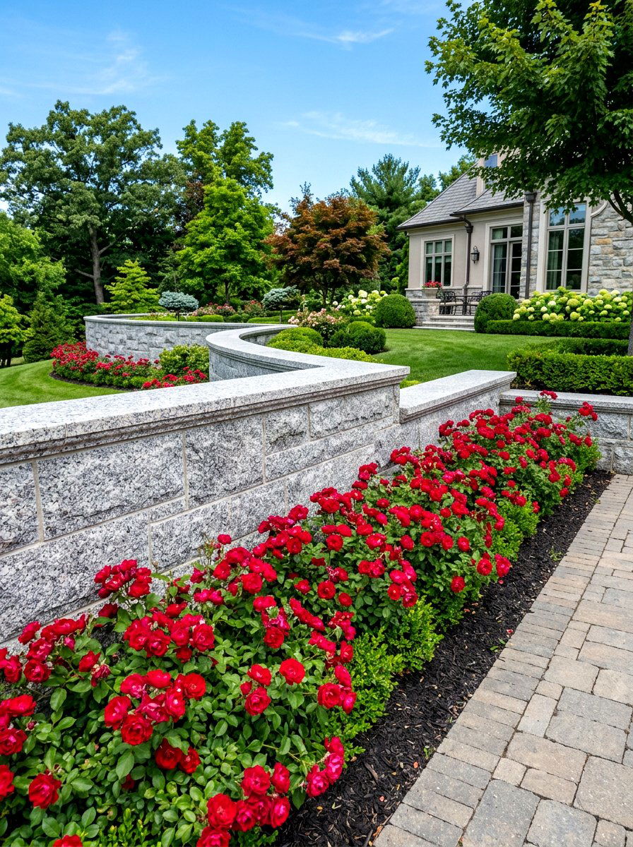 Granite Retaining Wall - 30 retaining wall flower bed ideas