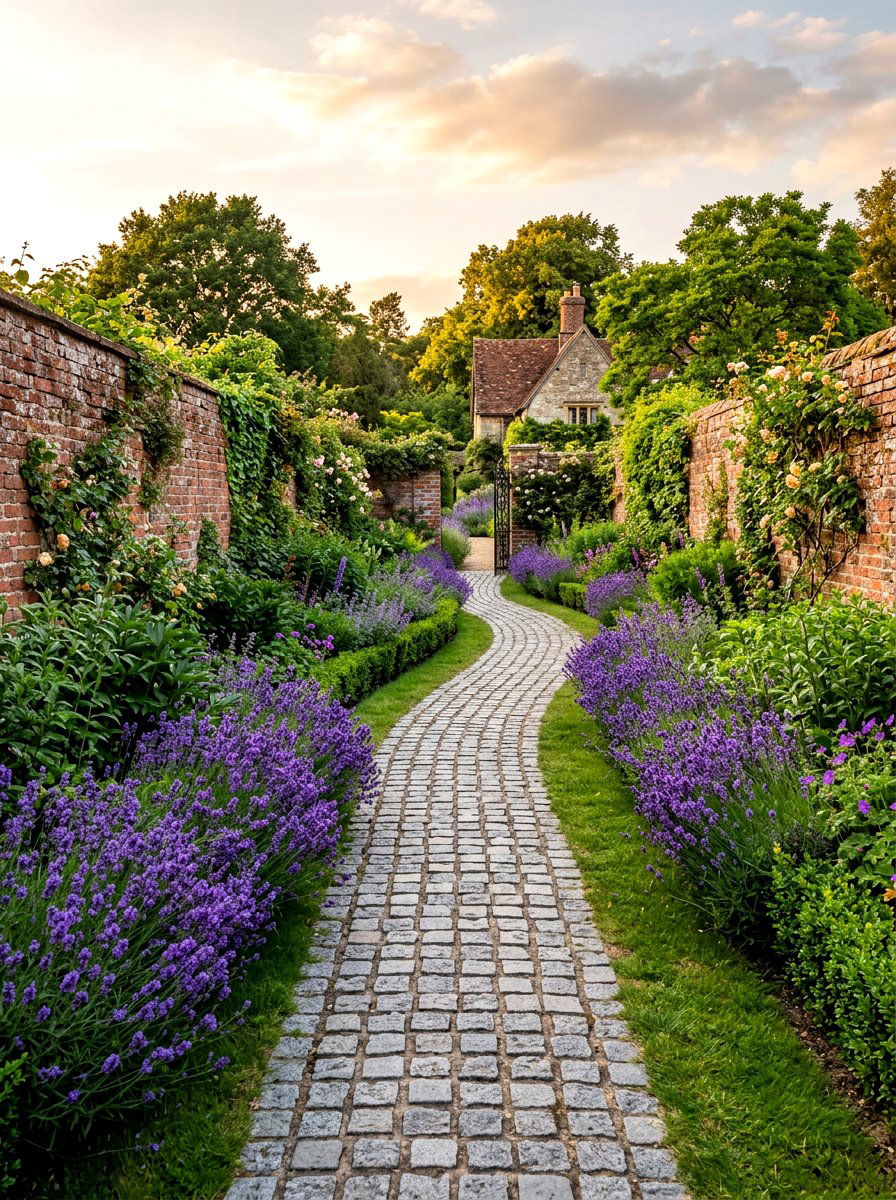 Granite Sett Garden Path - 30 path through garden ideas