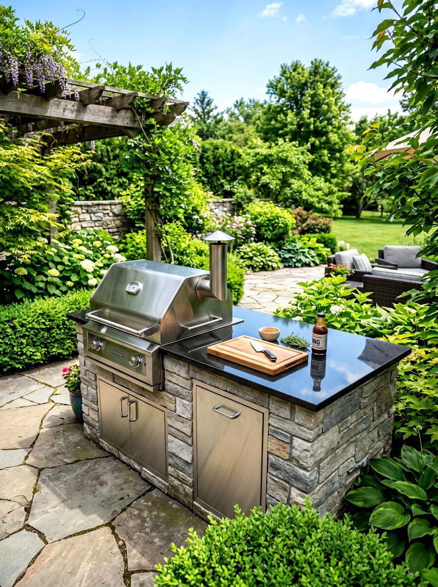 Granite Smoker Station - 30 smoker patio corner ideas