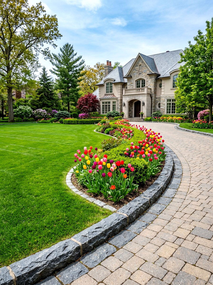 Granite Stone Edging - 30 rock border garden ideas