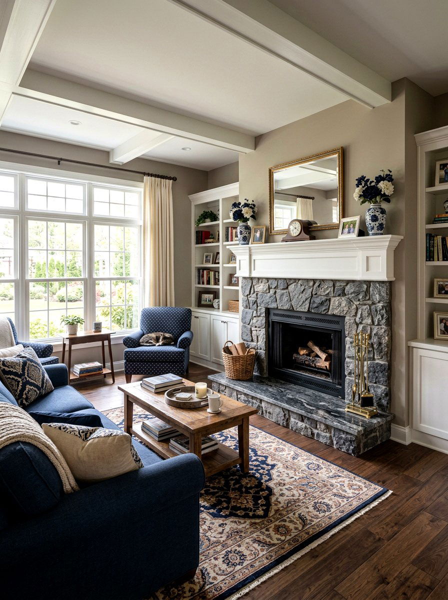 Granite Stone Hearth - 30 fireplace hearth ideas