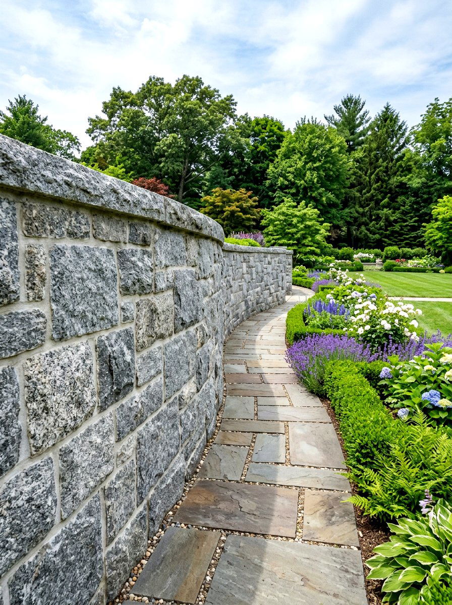 Granite Stone Wall - 30 retaining wall ideas