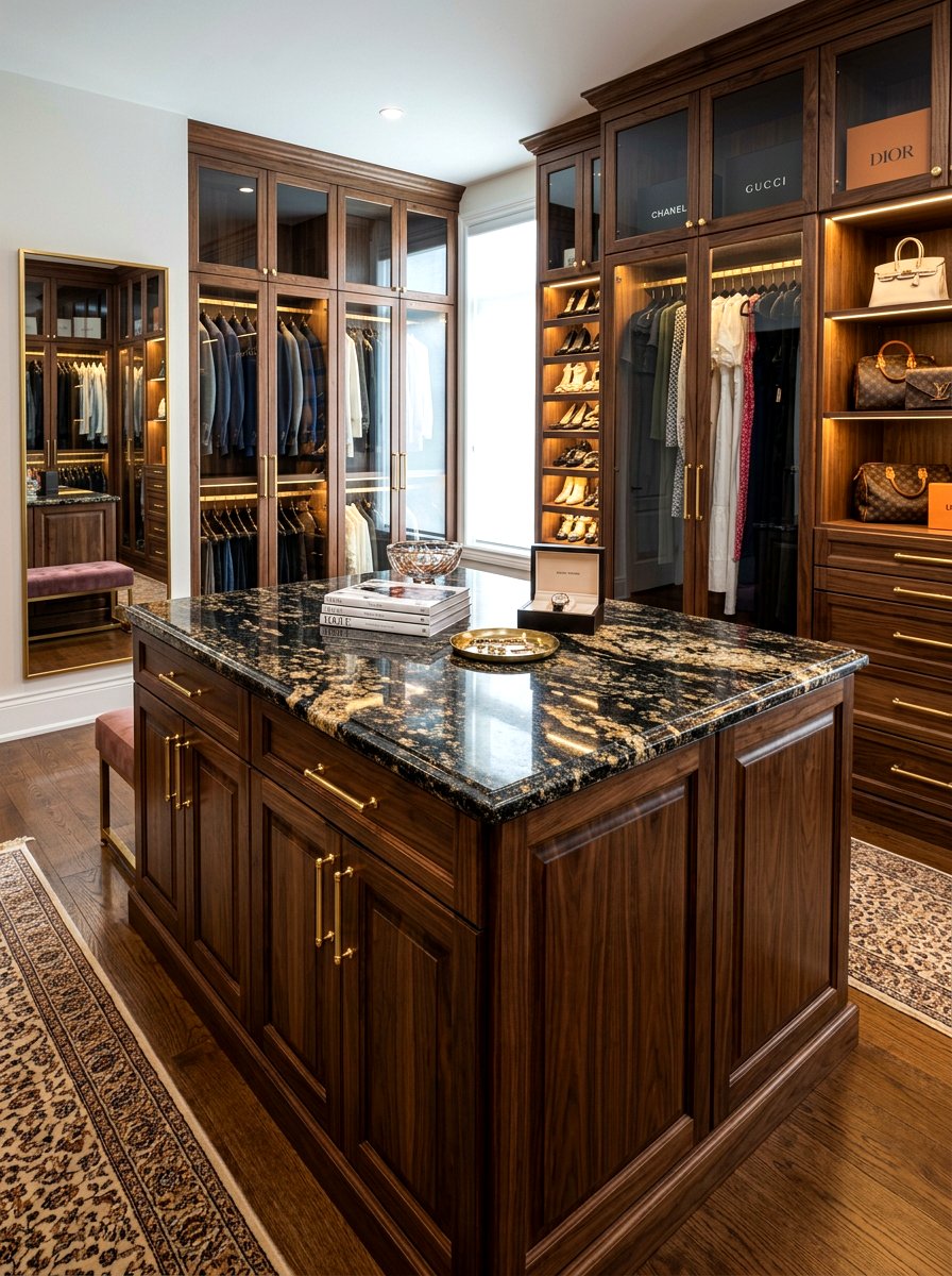 Granite Top Closet Island - 30 closet island storage ideas