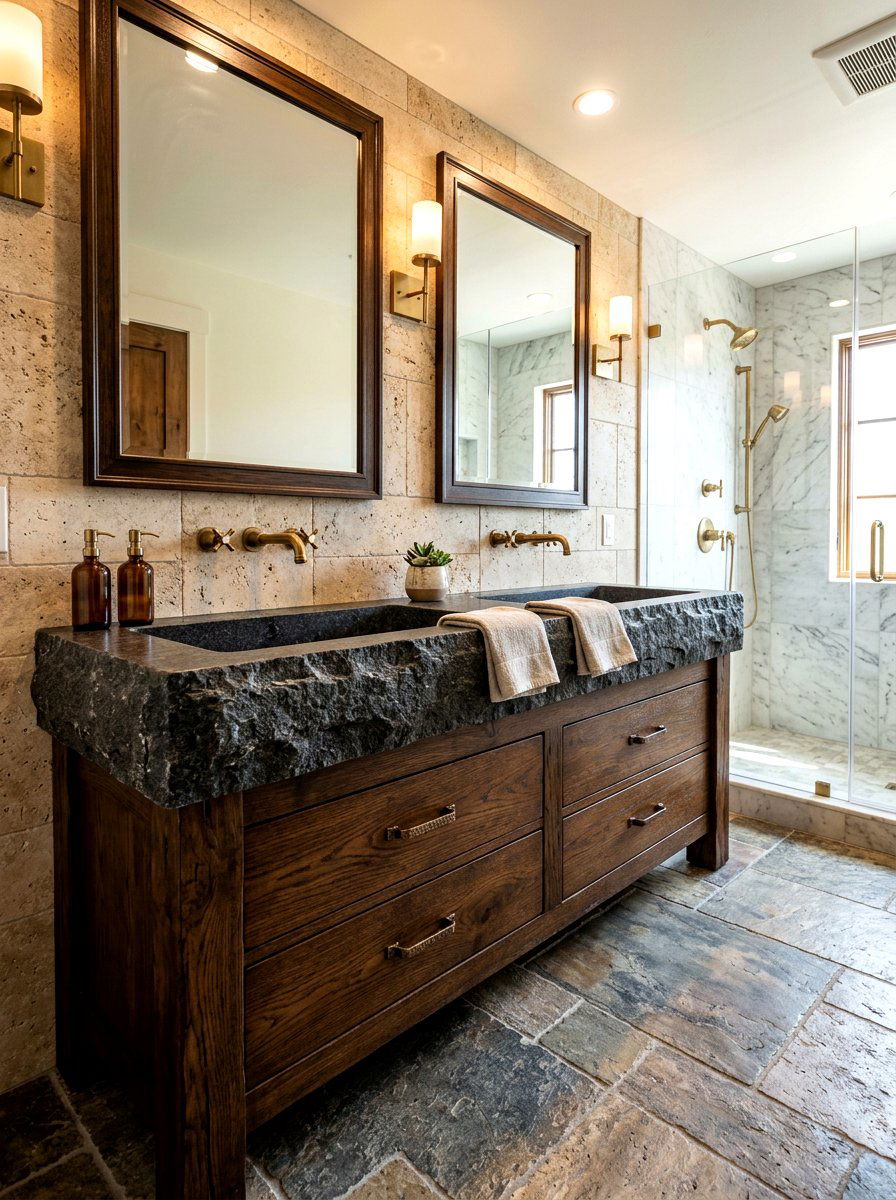 Granite Trough Sink - 30 trough sink bathroom ideas