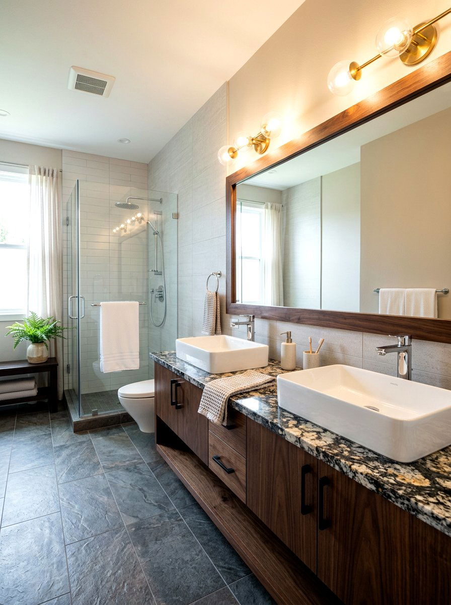 Granite bathroom countertop - 30 stone inspired bathroom ideas