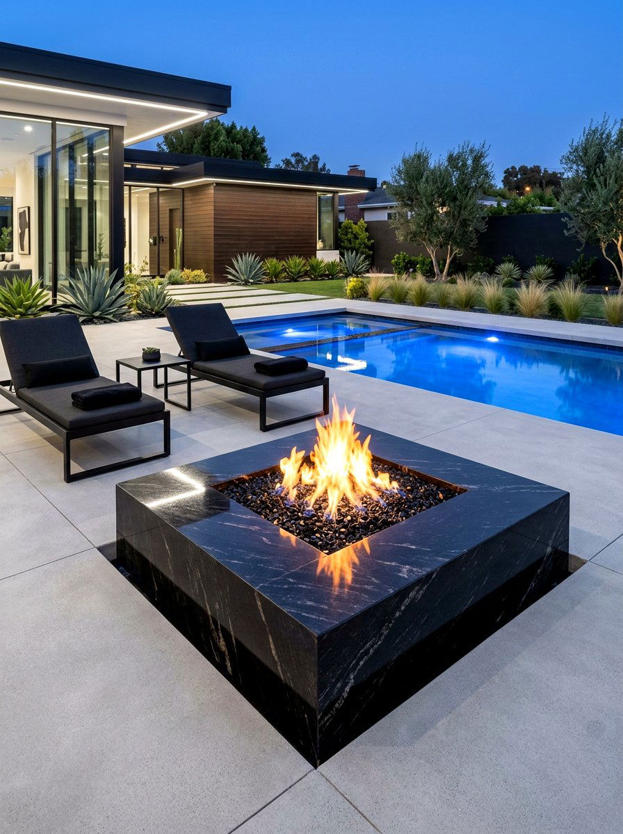 Granite fire pit - 30 round fire pit ideas