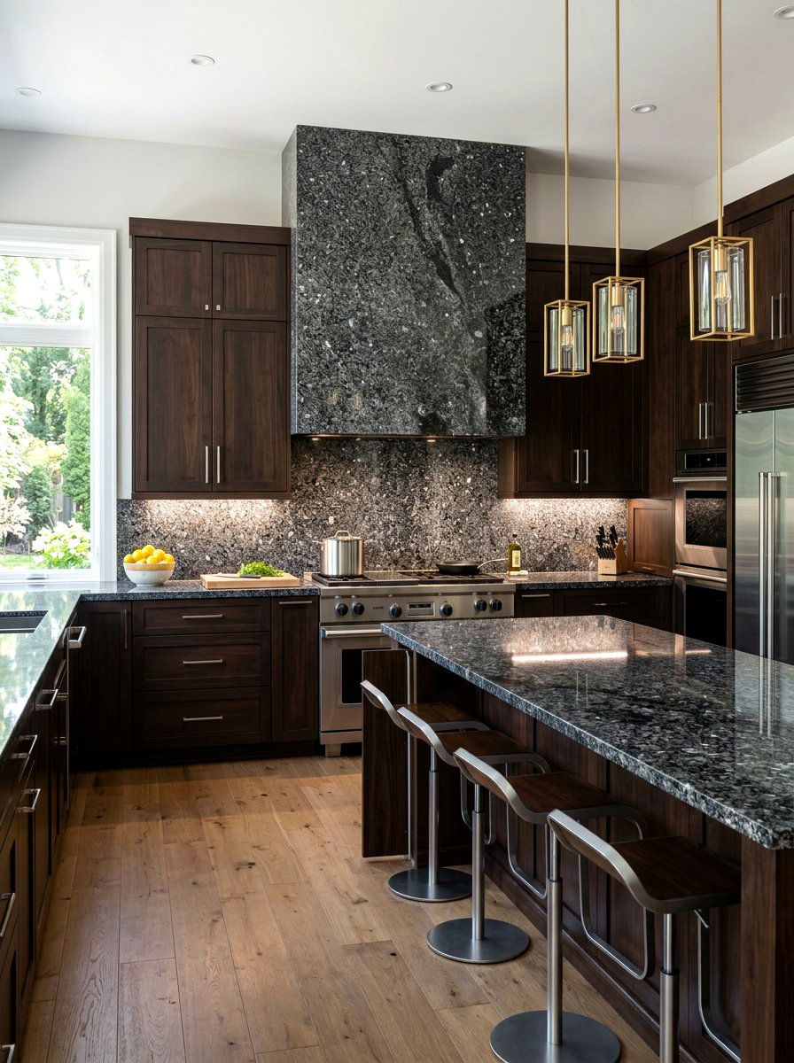 Granite kitchen hood - 30 stone hood kitchen ideas