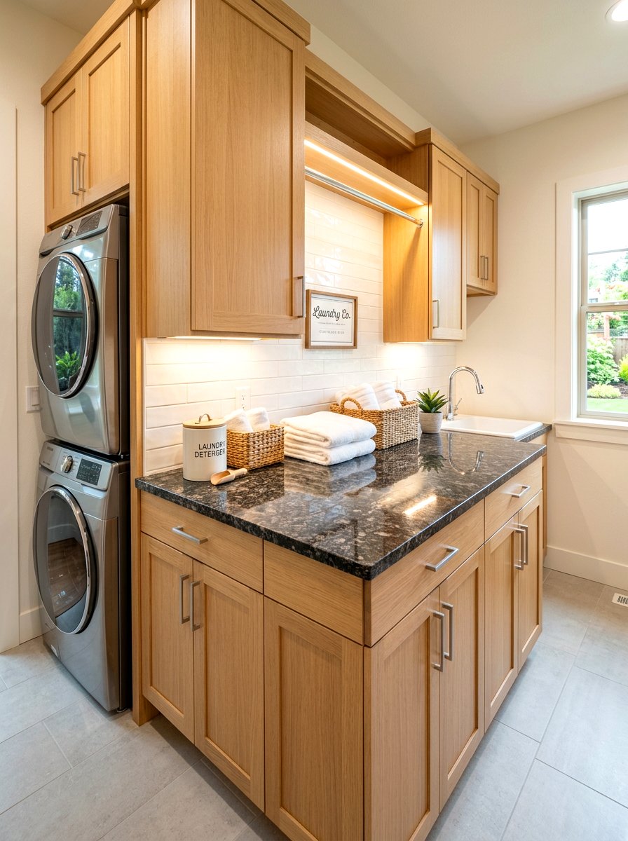 Granite laundry room folding area - 30 laundry room folding station ideas