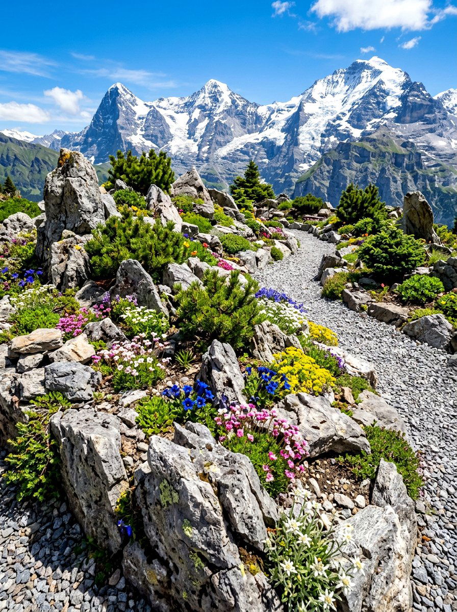 Granite rock alpine garden - 30 garden rock ideas