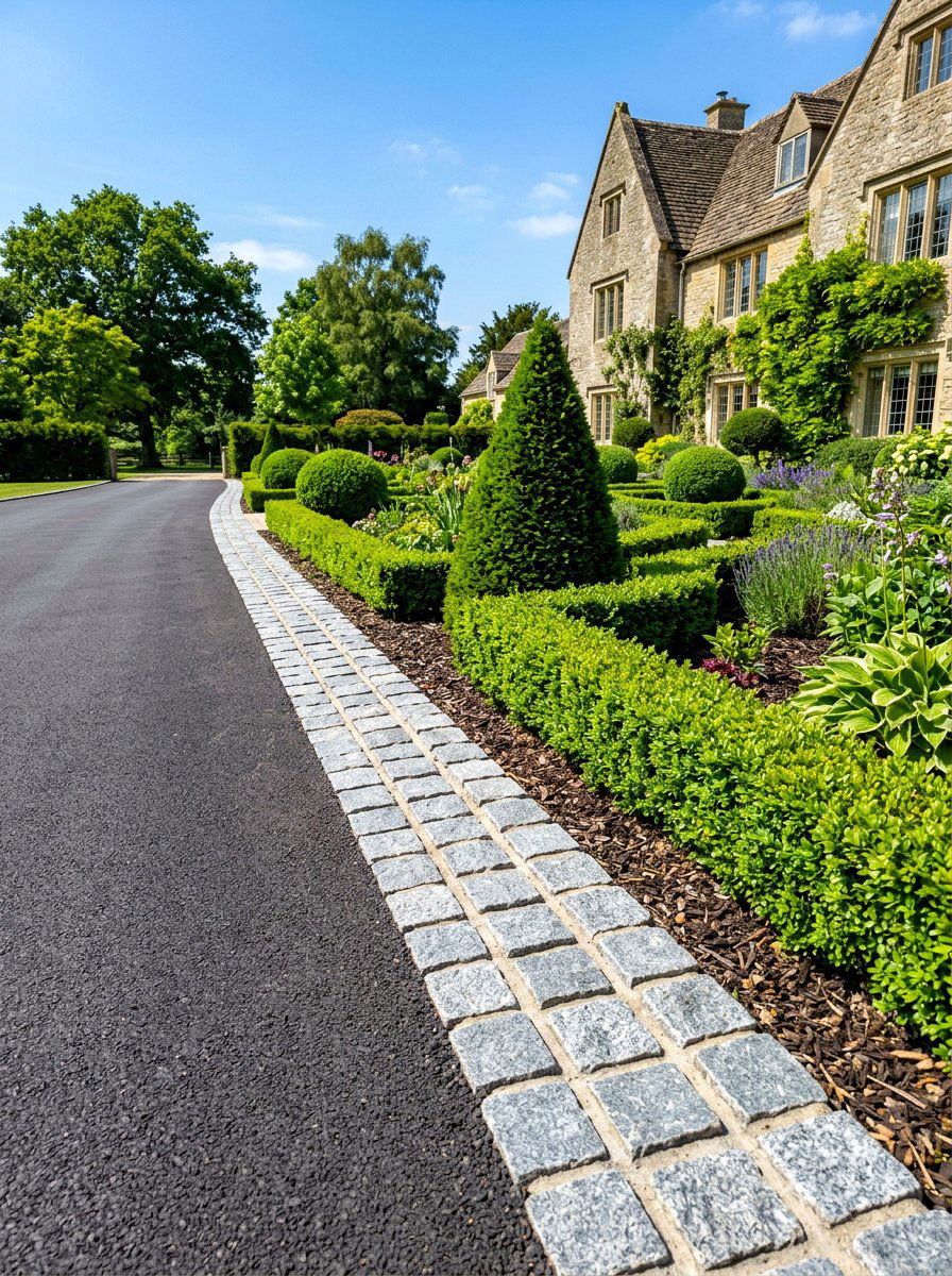 Granite setts border - 30 driveway edging ideas